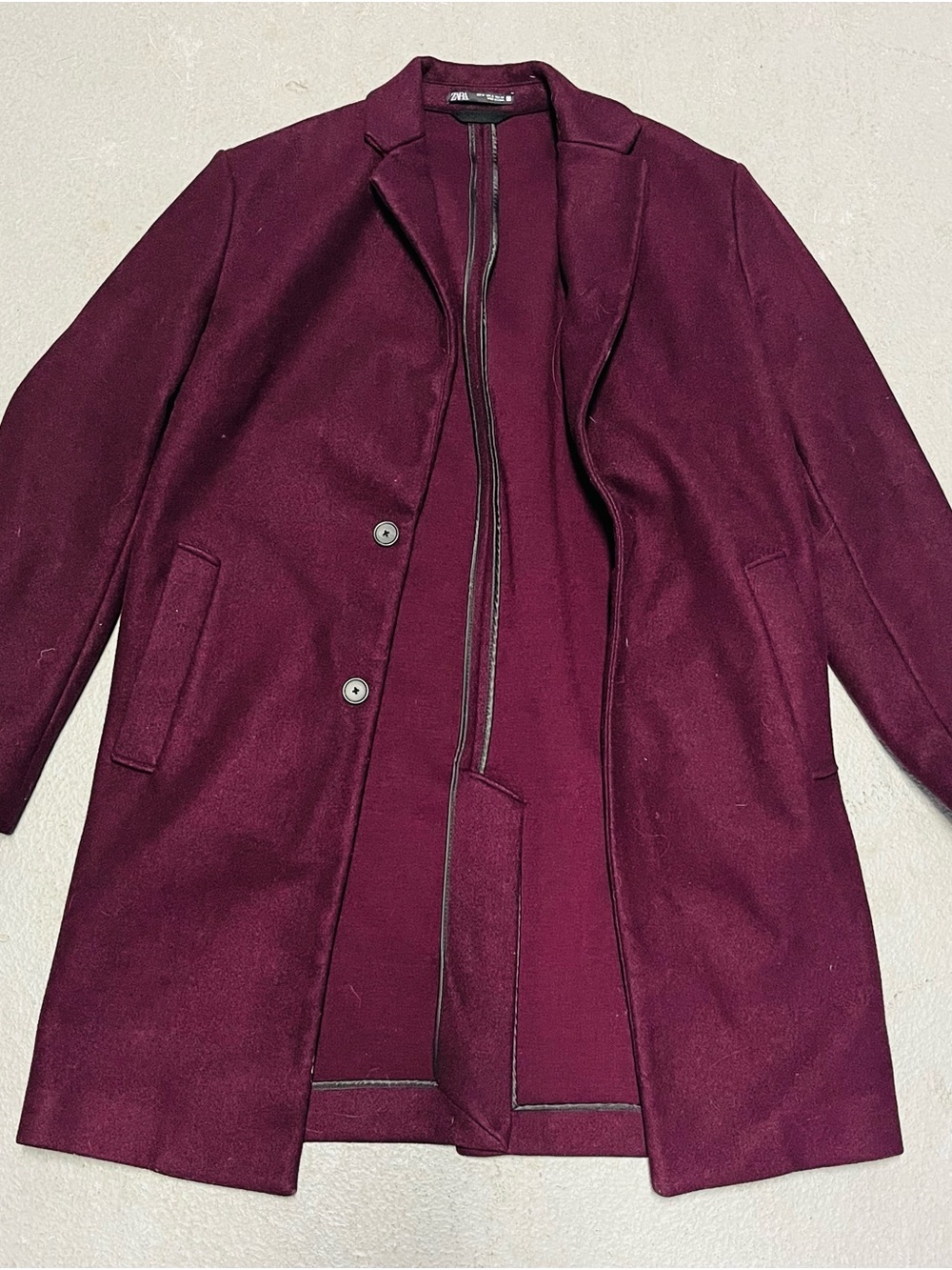 Zara 4 Way Coat Maroon Sz Medium